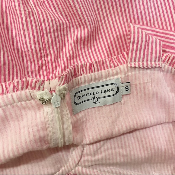 Duffield Lane Women’s Small Mini Dress Pink White Striped Seersucker Beach - Picture 3 of 8